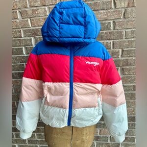 Wrangler Blue and Red Puffer Jacket